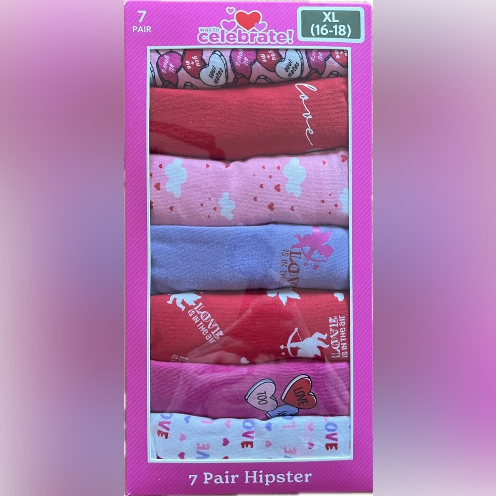 Valentine's Day Jersey Hipster Panties 7-Pack. Women size XL (16-18) New in Box. - Picture 12 of 16